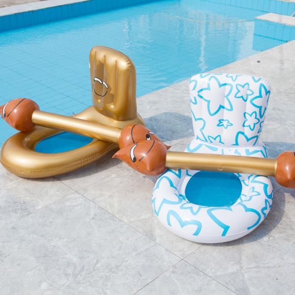 

life vest & buoy 4 pcs/set water hammock recliner inflatable floating swimming mattress sea ring pool party toy lounge bed for