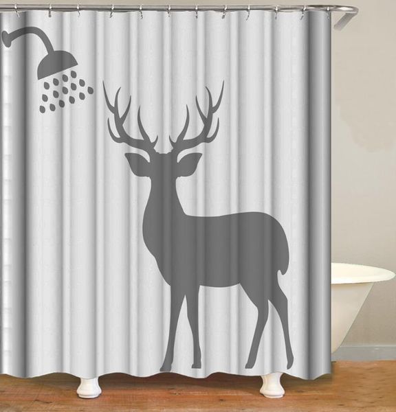 

waterproof animal shadow silhouette shower curtain with hook bathroom for home decoration boho decor curtains