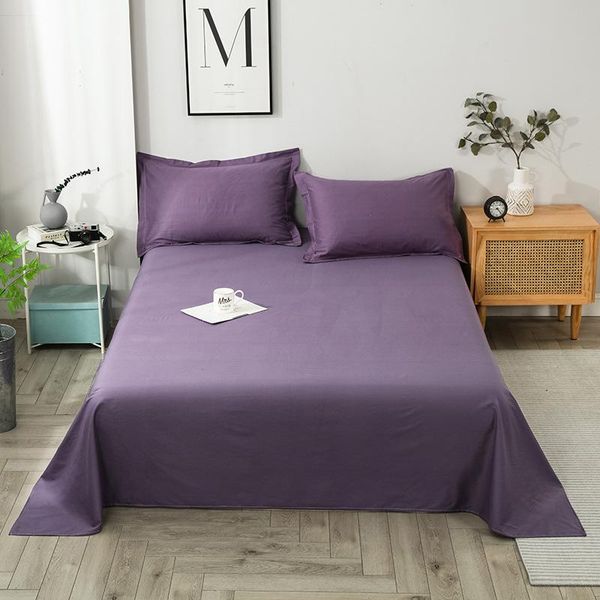 

sheets & sets nordic style bed sheet 100% cotton soft and comfortable flat solid color mattress cover double queen size linens