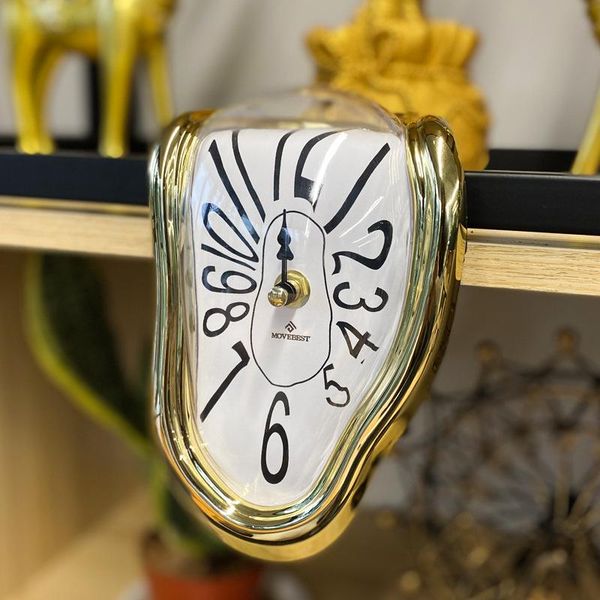 

wall clocks surrealistic table shelf desk fashion clock salvador dali inspired funny decorative melting
