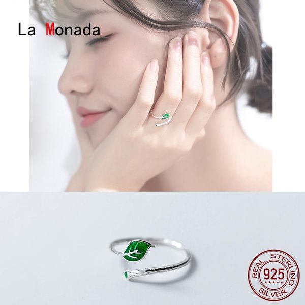 

cluster rings la monada leaf tree women ring 925 sterling silver minimalist for fine in jewerly woman resizable, Golden;silver