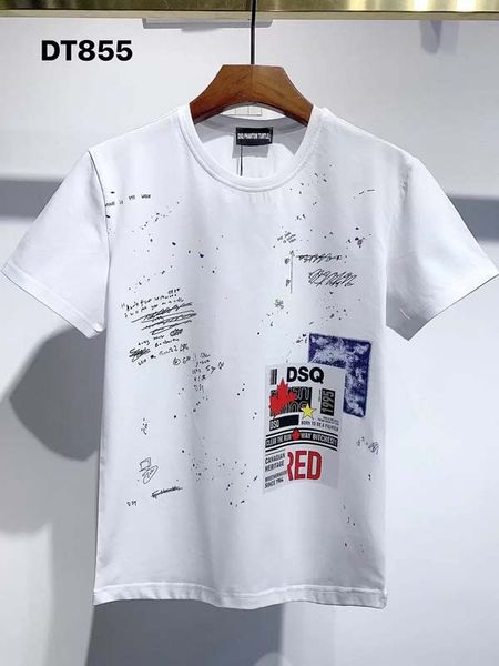 

dsq phantom turtle 2021ss new mens designer t shirt paris fashion tshirts summer dsq pattern t-shirt male 100% cotton 6644, White;black