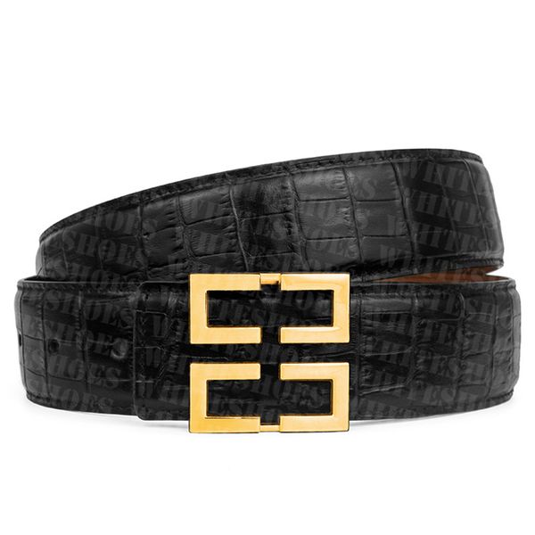 

smooth buckle belts genuine leather cowskin belt geometric buckle business waistband waistbands, Black;brown
