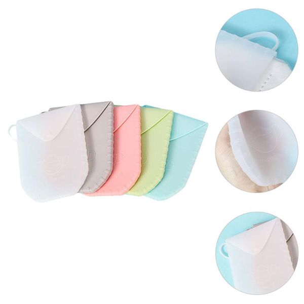 

storage bags 5pcs mask case silicone portable container face covering holder