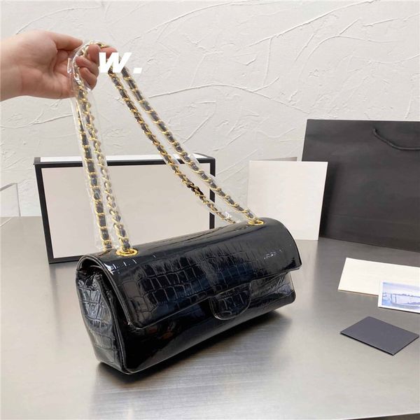 

cc bag designer ccity bags for women black handbag leather chain slant shoulder clutch totes bag cf double letters solid hasp waist square s