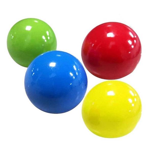 

4 PCS Luminous Sticky Wall Ball Toys Sticky Wall Ball Suction Wall Luminous Toy Ball Children Adult Decompression Toy