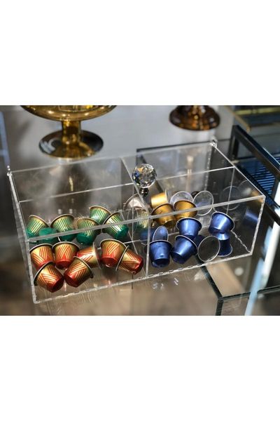 

coffee holder - organizer transparent box first-7842 bath accessory set