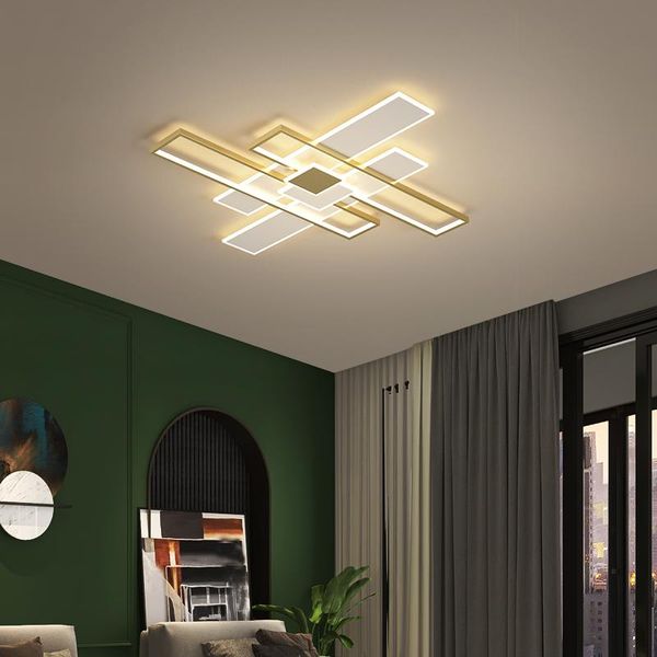 Lampadari Moderno Minimalista Led Soggiorno Camera Da Letto Lampada Da Soffitto Personalità Creativa Illuminazione Rettangolare Per Interni Domestici