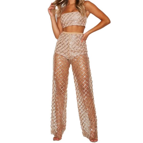 

women's see through long beach trousers loose fit solid color perspective wide leg pants cover ups beachwear costume swimwear, White;black