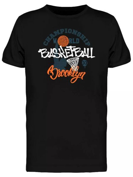 

basketball brooklyn men's tee -image by shutterstock, White;black