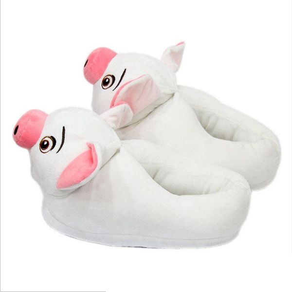

slippers pig winter ladies shoes comfortable warm sandals plush house home pocket animal bedroom flip flops, Black
