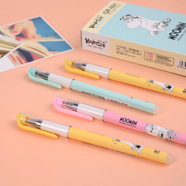 

1pcs kawaii office erasable gel pen cute hippo pattern school stationery supplies black ink 0.5mm refill pens