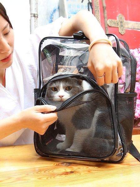 

cat carriers,crates & houses pet bag transparent space out portable backpack breathable shoulder supplies