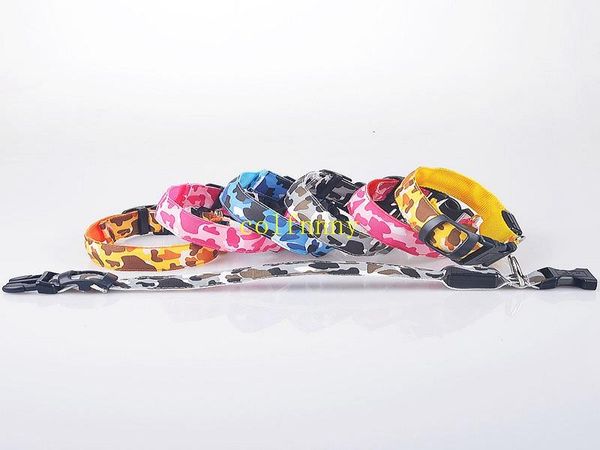 

dog collars & leashes 50pcs/lot pet usb rechargeable led collar luminous nylon necklace night safety flashing glow camouflage