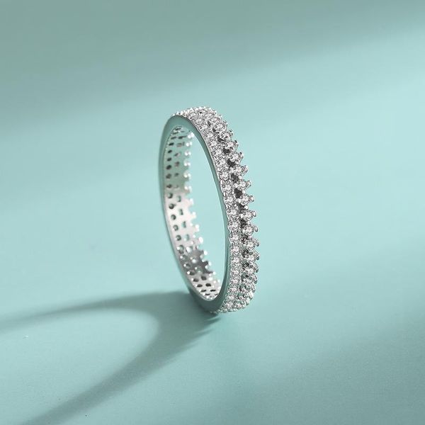 

cluster rings grey princess europe and the united states selling full diamond classic wedding crown ring female s925 sterling silver, Golden;silver