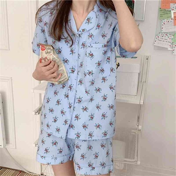 

women's sleepwear 2021 stylish florals gentle femme two-piece suits sets chic soft sweet printed loose pajamas home clothes 7hp6, Black;red