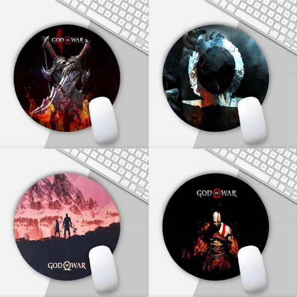 

mouse pads & wrist rests god of war game round mat gaming pad for pc lapnotebook 20x20cm gamer desk