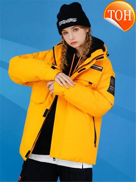

down hooded men's jacket new winter trend overalls thick warm, Black