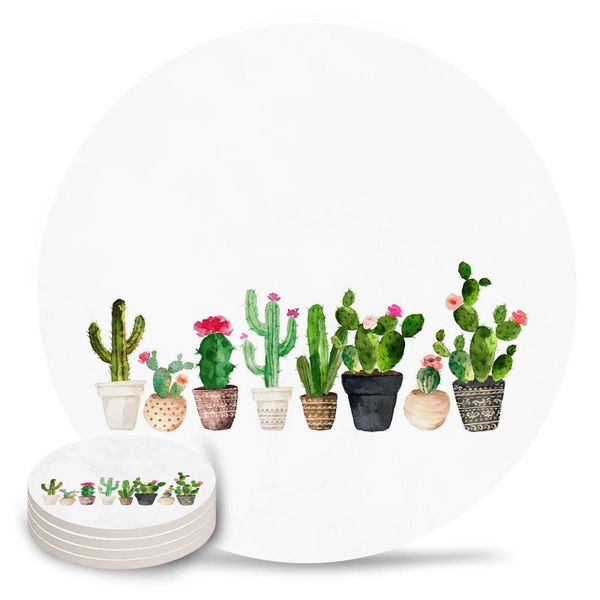 

mats & pads cactus coasters waterproof tea cup mat christmas home decor coffee table ceramic