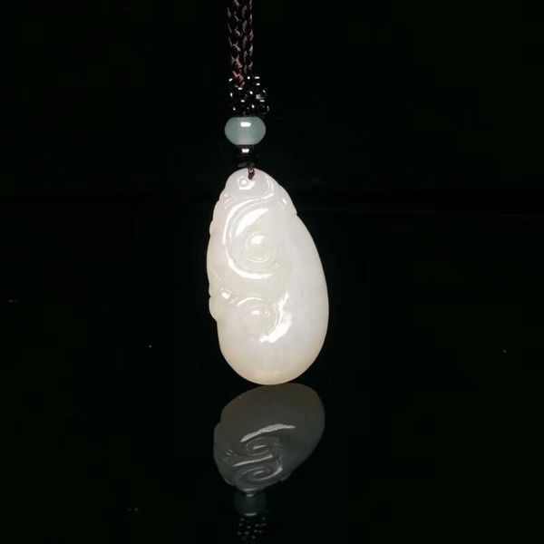 

lockets h98#hetian jade white pendant, is warm and delicate, Silver
