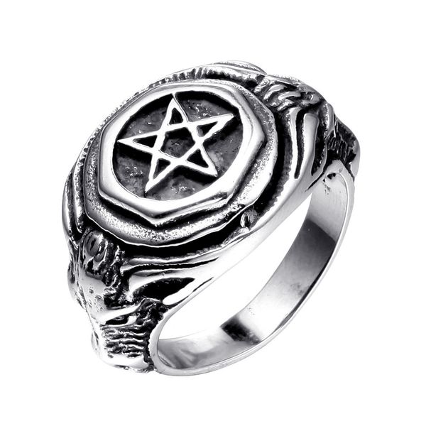 

delicate ring wind 316 stainless steel jewelry men's six star personality, Silver
