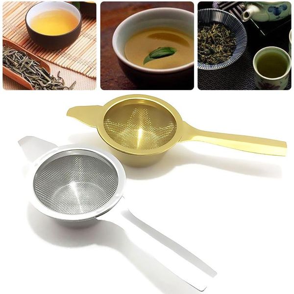 

coffee filters filter tea leak with lid mesh stainless binaural brewer spice strainer handle kitchen tool