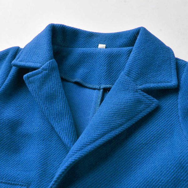 

children's clothing in autumn and winter boys' treasure blue suit long sleeve shirt strap pants three piece children's clothi