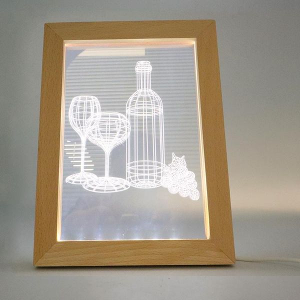 

frames calca wood po frame 3d led kit (wooden + blank acrylic board)