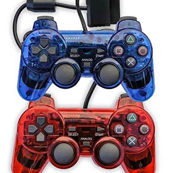 Vendas quentes com fio Clear Pad Gaming Controller Joypad Joypad Console Joysticks PlayStation 2 PS2