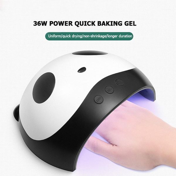 

cartoon panda nail dryer 36w uv led lamp ice manicure salon tool potherapy plastic heating1
