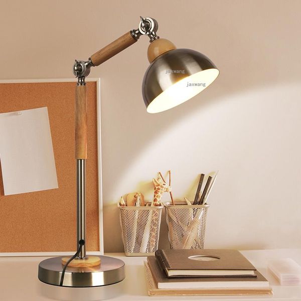 

table lamps nordic led lamp bedside solid wood light fixtures for the bedroom minimalist study room learn desk
