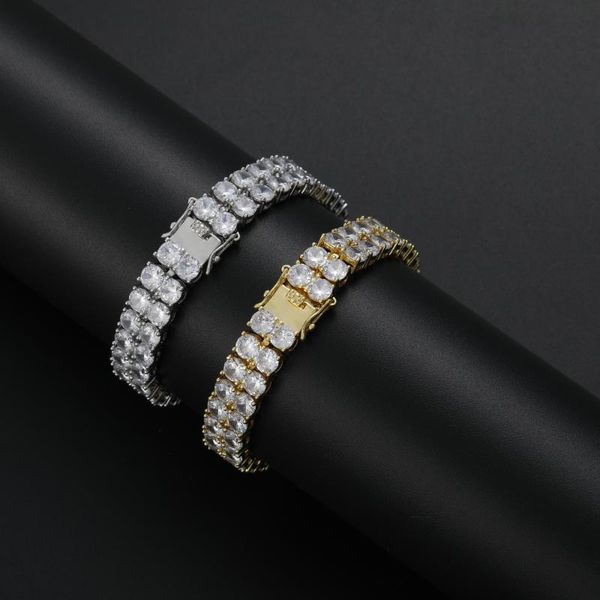 

link, chain 10mm width bling tennis brass hip hop iced out zircon bracelet men's jewelry bb113, Black