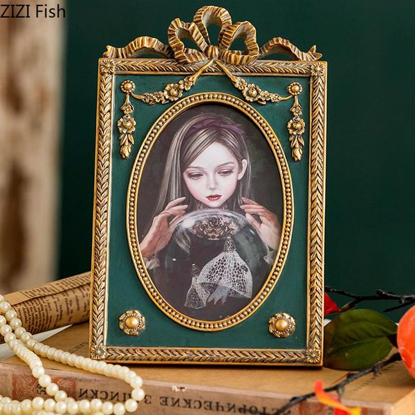

vintage resin embossed flower po frame 6/7 inch combination wall-mounted pendant gift counterhome decoration frames
