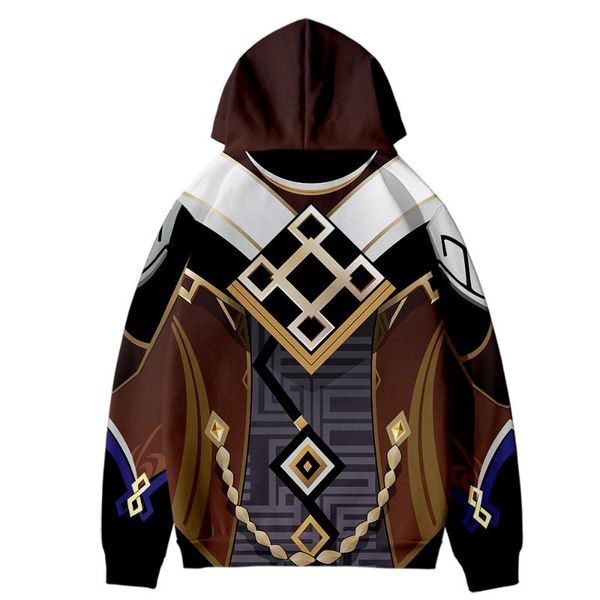 

men's hoodies & sweatshirts genshin impact morax 3d fashion fall winer suit sportswear hooded youthful kawaii women/men the, Black
