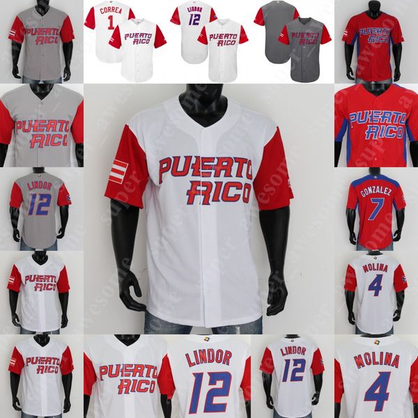 

puerto rico baseball jersey yadier molina ivan rodriguez carlos correa enrique hernandez javier baez bernie williams seth lugo alex cora, Blue;black