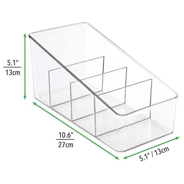 

large plastic packet organizer caddy storage station for kitchen pantry cabinet counterholds spice pouches e7 bottles & jars