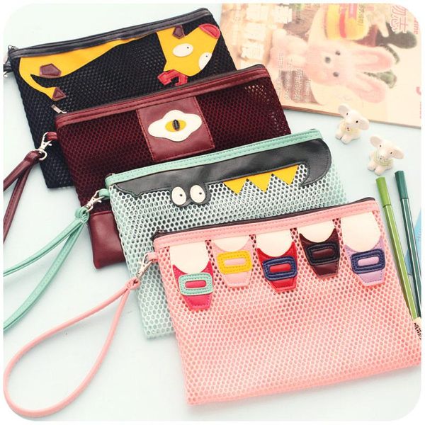 

business card files south korea zipper a5 mesh bag file student information
