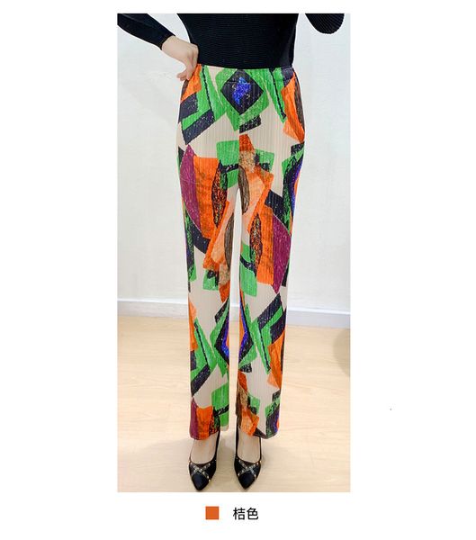 

dresses miyake fashion fold print high straight pants, White