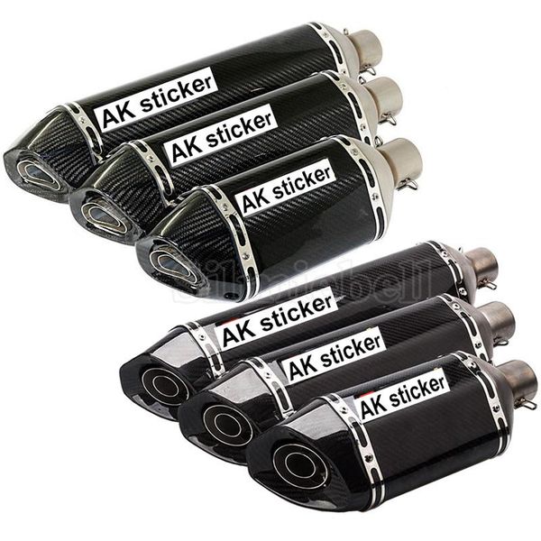 

universal 38- 51mm motorcycle exhaust pipe ak full real carbon fiber muffler db killer escape moto slip on motorbike scooters system