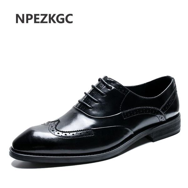 

dress shoes npezkgc spring autumn men leather oxford pointed toe wedding business for, Black