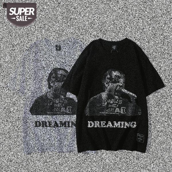 

summer upsoar original street personality printed t-shirt men's pure loose short-sleeved #h03y, White;black