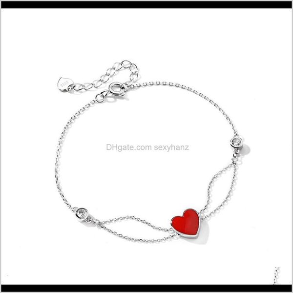 

link, chain bracelets drop delivery 2021 link 925 sier sweet love bracelet womens version temperament fashion simple student forest departme, Black