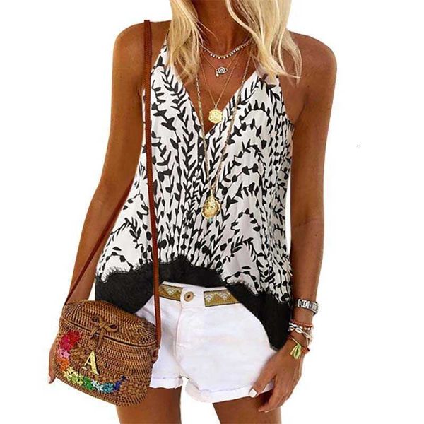 

women's t-shirt summer print sleeveless oversized t women v-neck off shoulder plus size streetwear tshirt vintage tee shirt femme sxq4, White