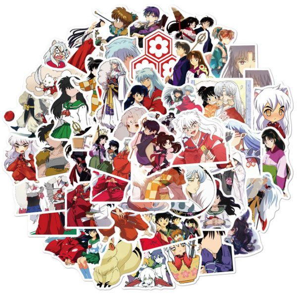 

100pcs cartoon anime inuyasha stickers waterproof skateboard travel suitcase phone lapluggage stickers cute kids girl toys