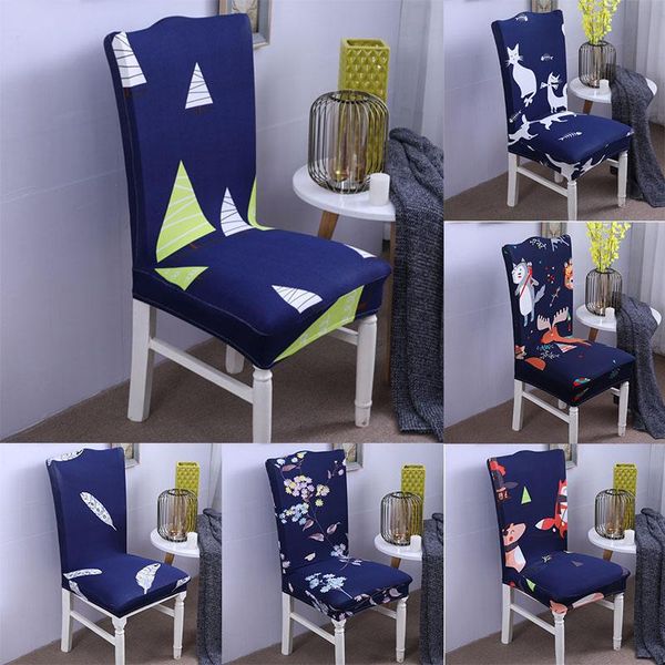 

chair covers elastic stretch cover spandex printing geometric dining seat cove banquet wedding restaurant el anti-dirty removable