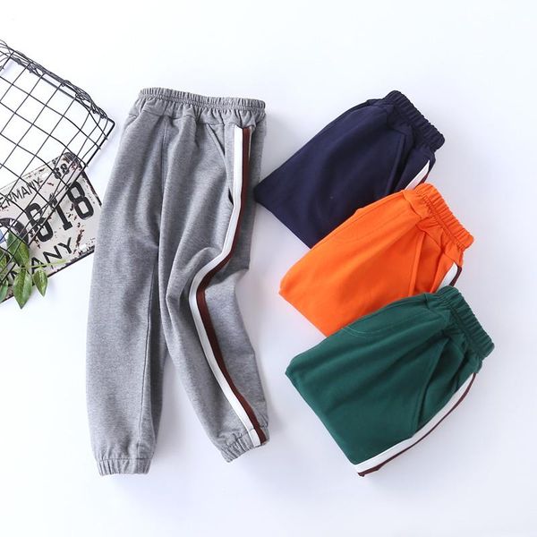 

trousers manufacturer 2021 spring and autumn type of children's stretch the pocket tight foot mouth casual pants, Blue