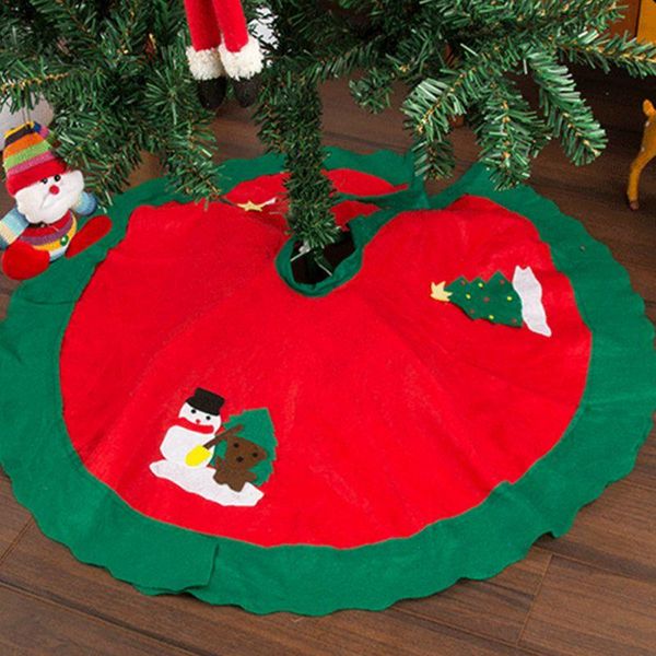 

christmas decorations tree skirt 90cm non-woven applique apron