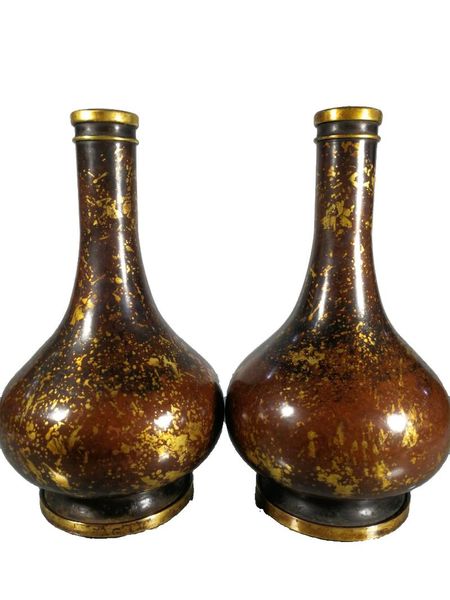 

vases laojunlu a pair of bronze gilt-bronze imitation antique masterpiece collection solitary chinese traditional