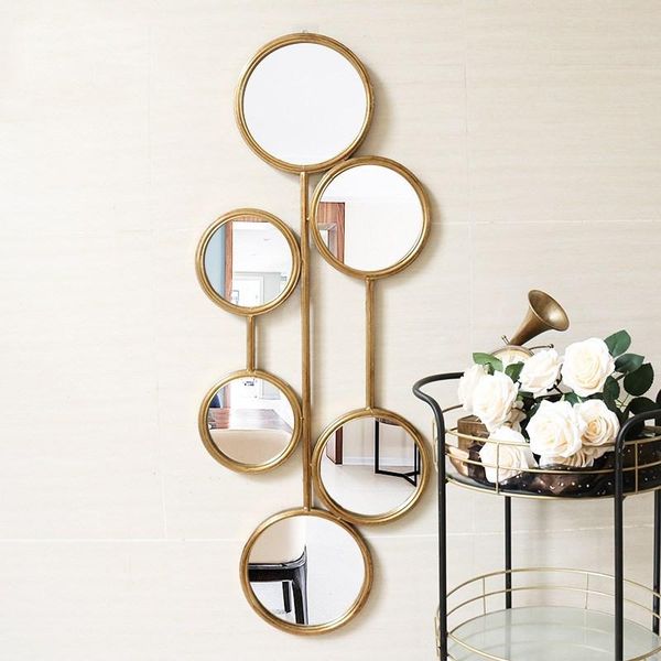 

mirrors golden wrought iron mirror pendant creative home decorations wall hangings retro old decoration