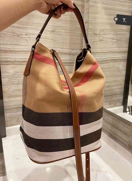 

handbag 21 commuter mommy bag canvas stripe plaid portable bucket shopping tot big women, Black;red